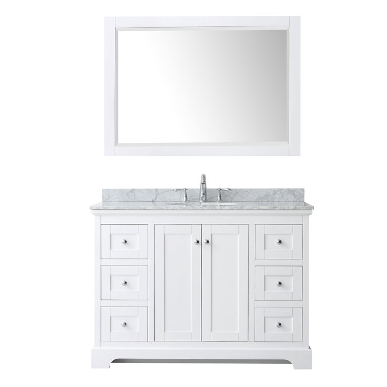 Wyndham Collection Avery 48" Single Bathroom Vanity Set with Mirror